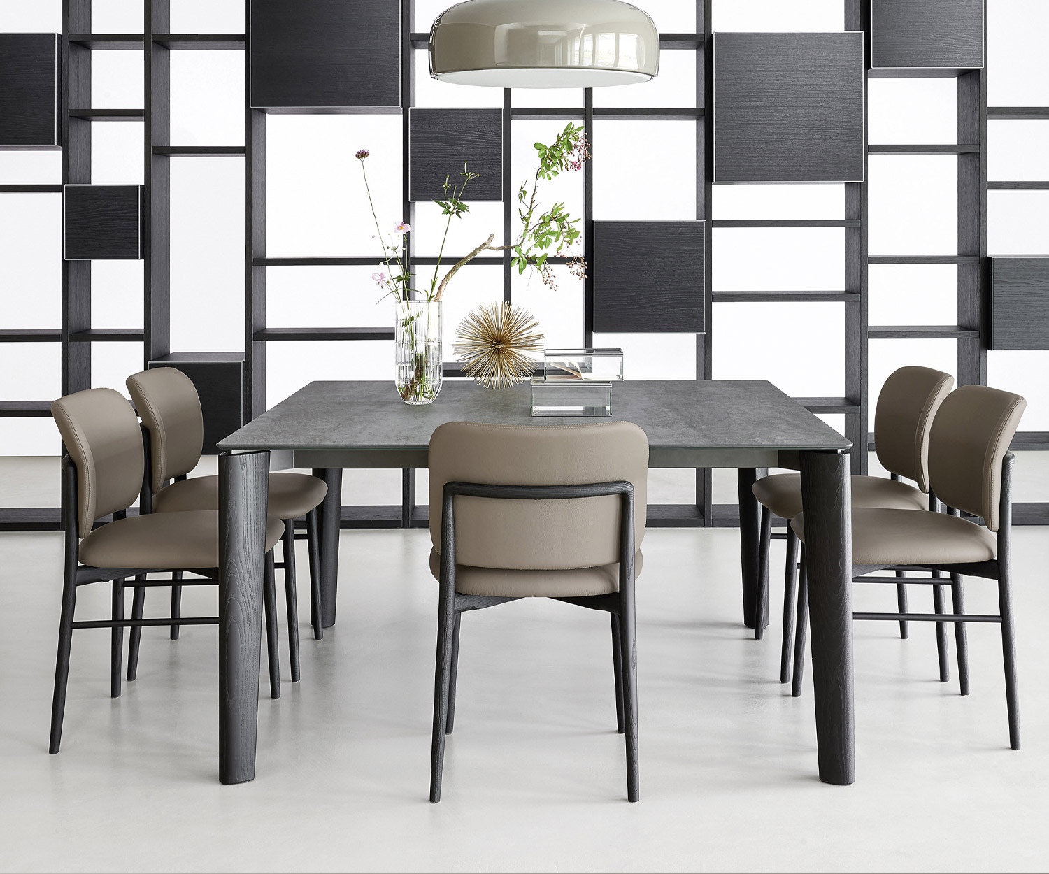 Exclusif Livitalia Design Table de salle à manger Desco extensible Chêne Carbone Bois Exclusif Livitalia Design Table de salle à manger Desco extensible Chêne Carbone Bois