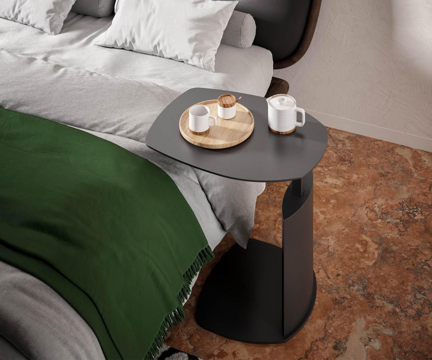 Table de chevet design en métal réglable en hauteur