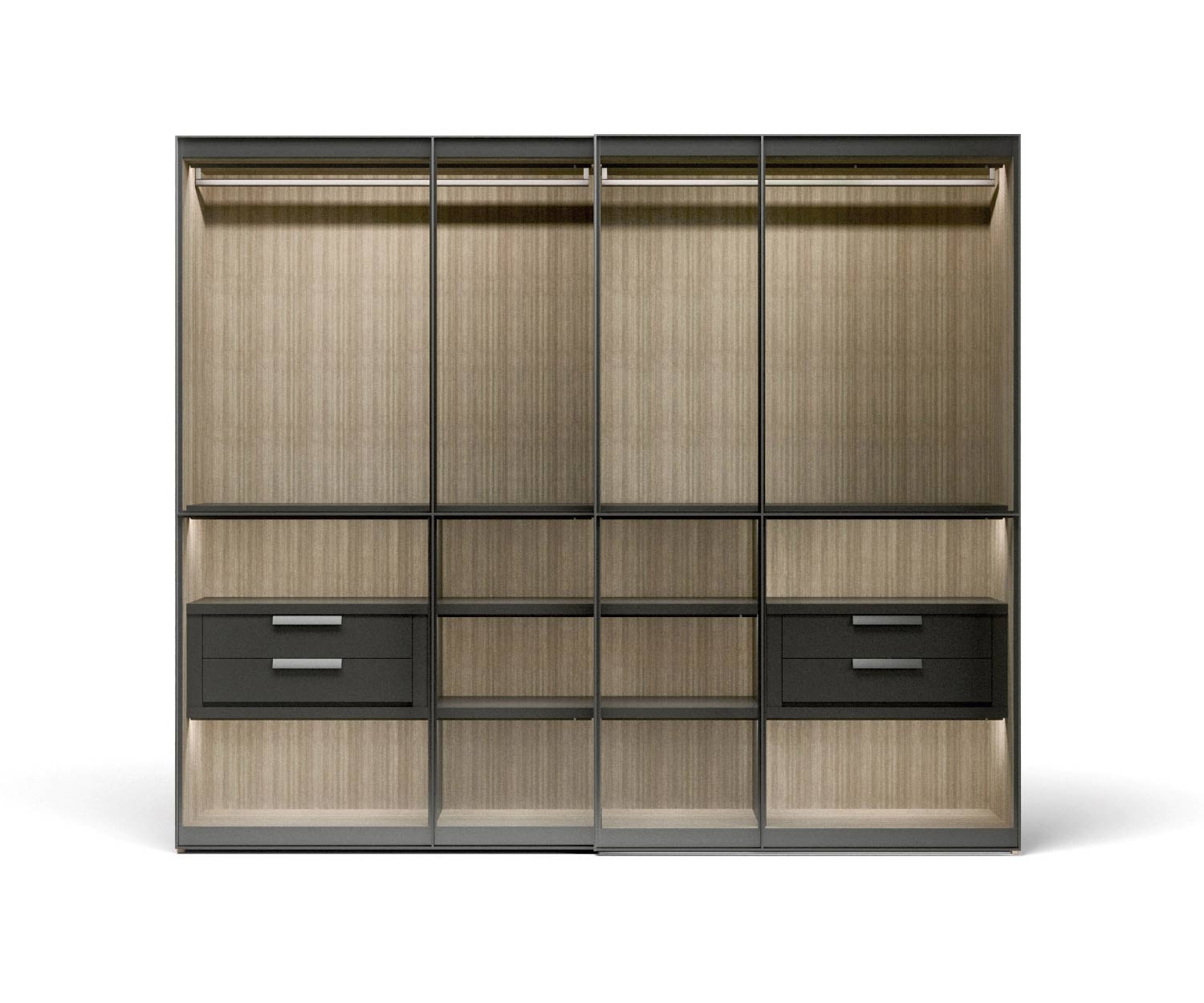 Novamobili Armoire design Layer avec 2 portes coulissantes en verre Novamobili Armoire design Layer avec 2 portes coulissantes en verre