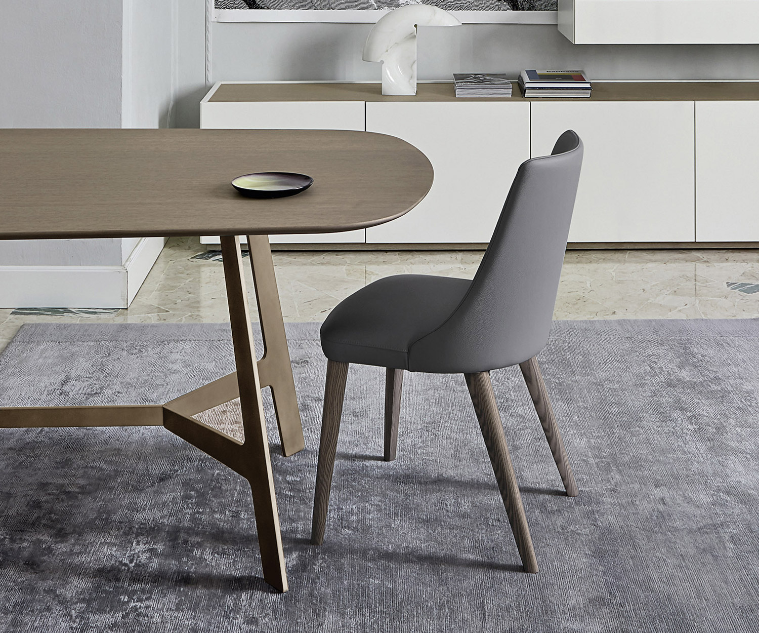 Exclusif Livitalia Chaise de salle à manger design Eva avec revêtement en similicuir beige
