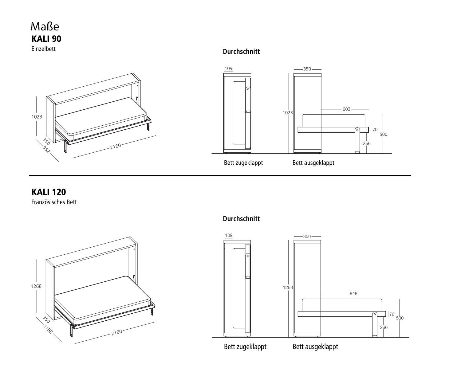 Clei Kali 90/120 Lit escamotable design Esquisse Dimensions Clei Kali 90/120 Lit escamotable design Esquisse Dimensions