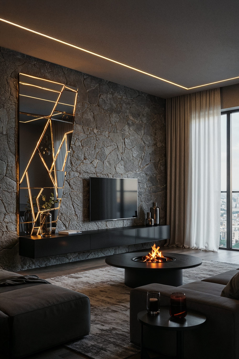 amenagement-mural-sombre-avec-decorations-noires-ainsi-qu-un-lowboard-et-autres-meubles-dans-des-nuances-sombres