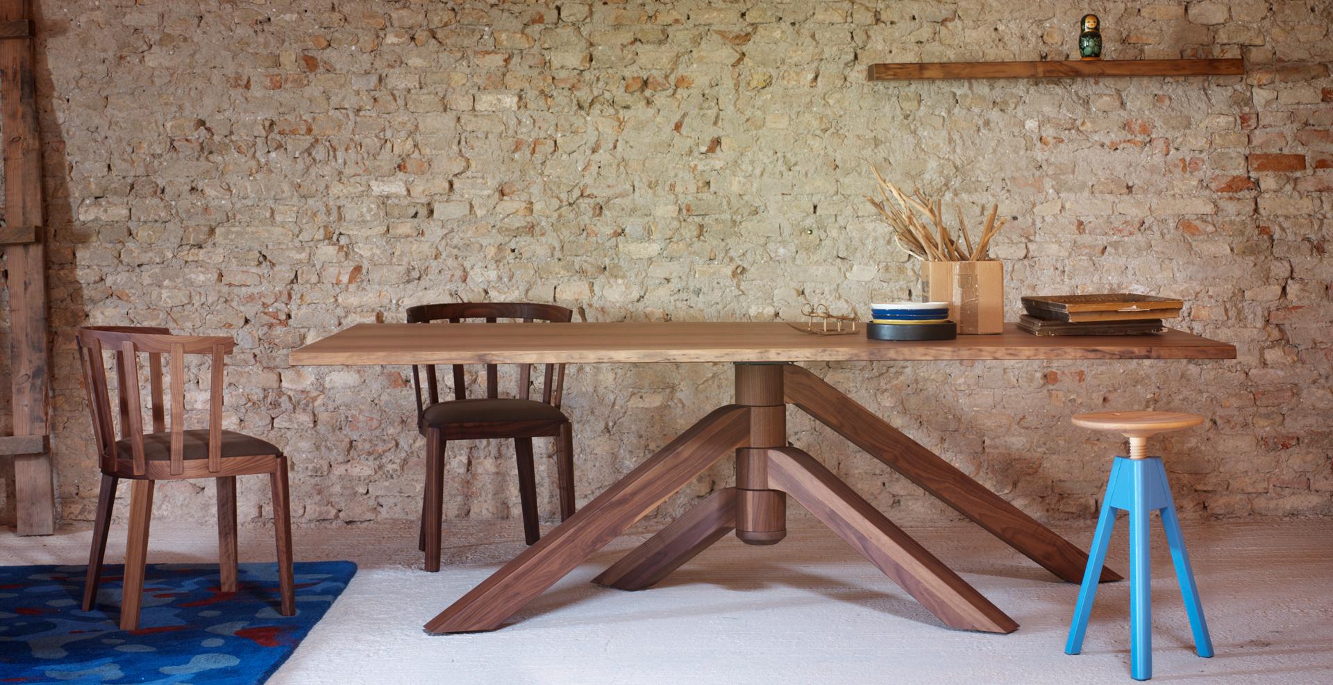 Table en bois massif Keplero de Miniforms