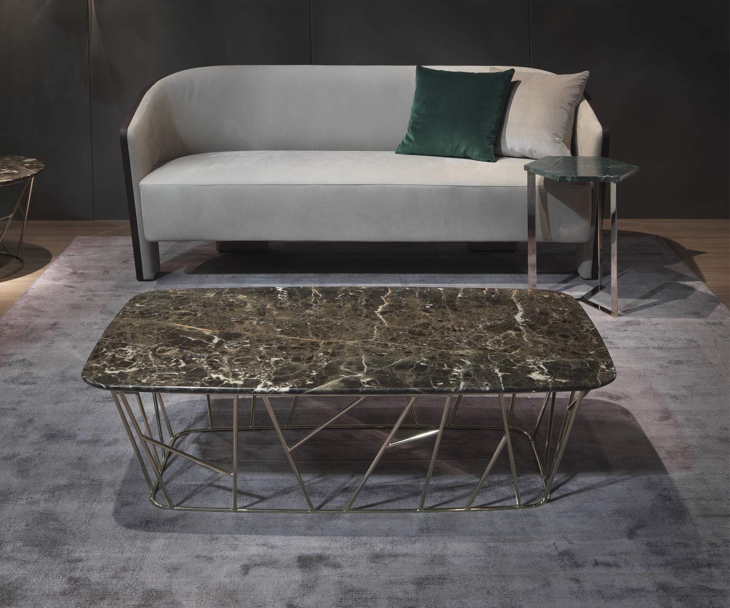 Moderne Marelli Table basse design Twig Marbre de Carrare