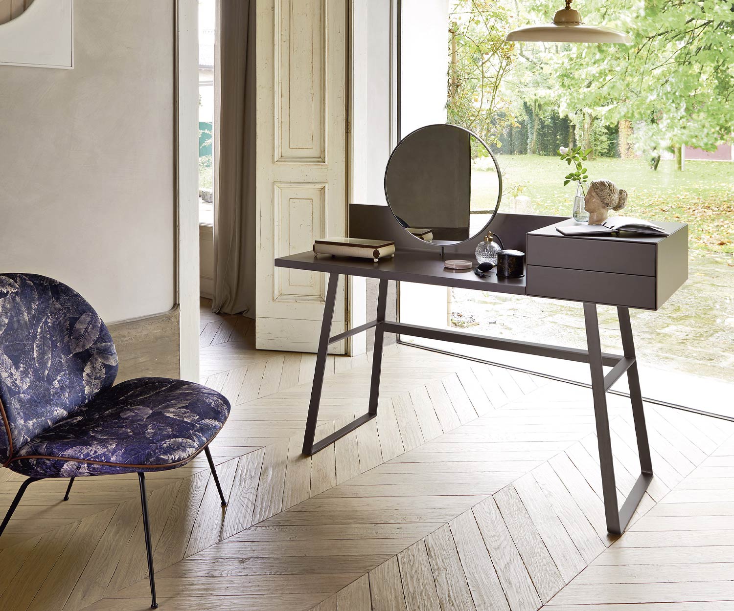 Exclusif Livitalia Secrétaire design Segreto en anthracite mat