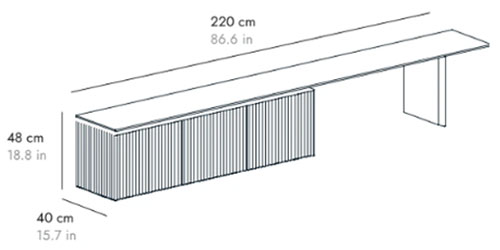 B 220 cm 3 Türen