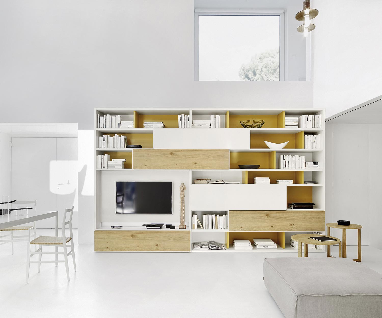 Exclusif Livitalia Bibliothèque design C51 en blanc mat Exclusif Livitalia Bibliothèque design C51 en blanc mat