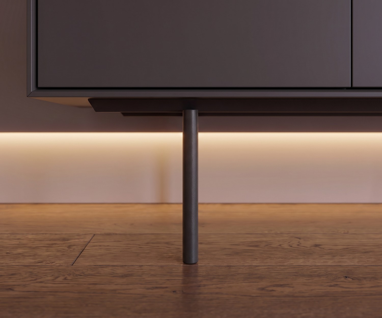 Buffet design noyer gris foncé laqué mat Portes avec technique push pull Buffet design noyer gris foncé laqué mat Portes avec technique push pull