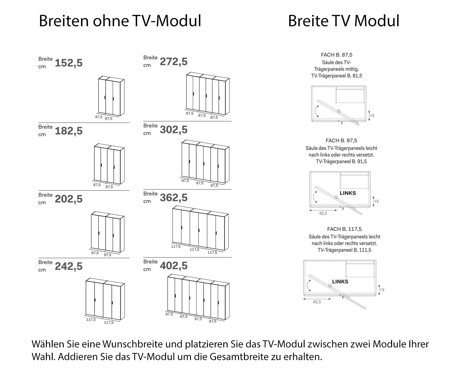 Gola Compartiment TV Modules Largeur de Novamobili Design Armoire à vêtements 