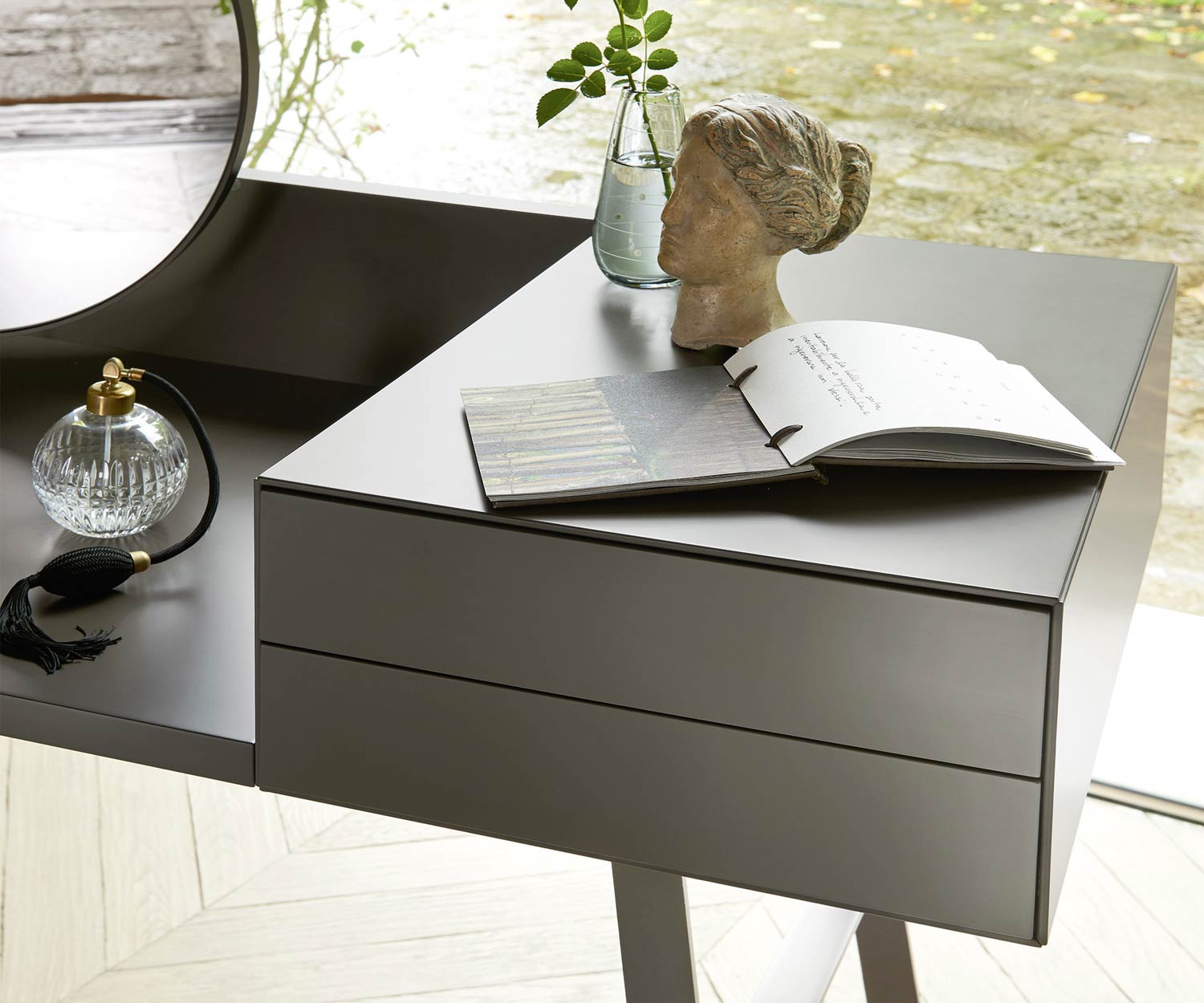 Exclusif Livitalia Secrétaire design Segreto en anthracite mat Exclusif Livitalia Secrétaire design Segreto en anthracite mat