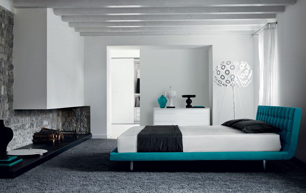 Lit rembourr&eacute; Turquoise Tendance Rev&ecirc;tement 2015