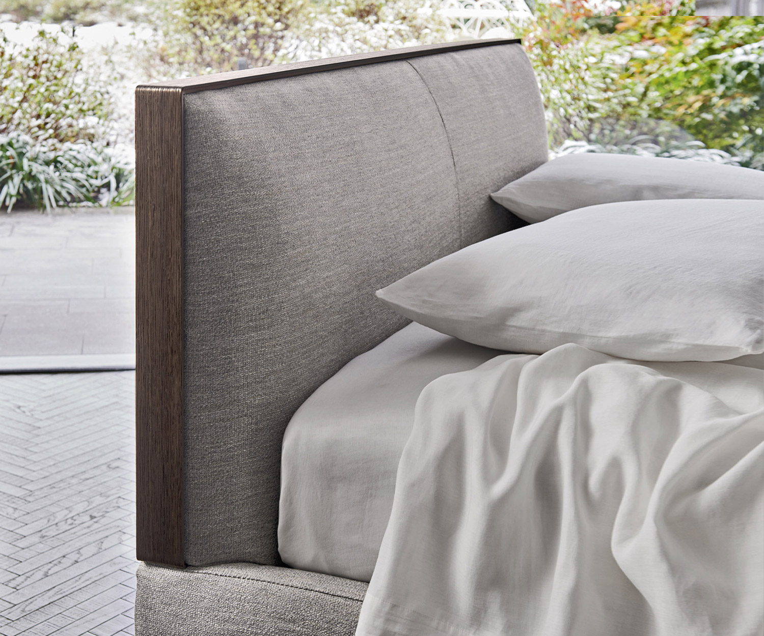 Exclusif Livitalia Design Lit Décor Tissu Gris Chambre à coucher Exclusif Livitalia Design Lit Décor Tissu Gris Chambre à coucher