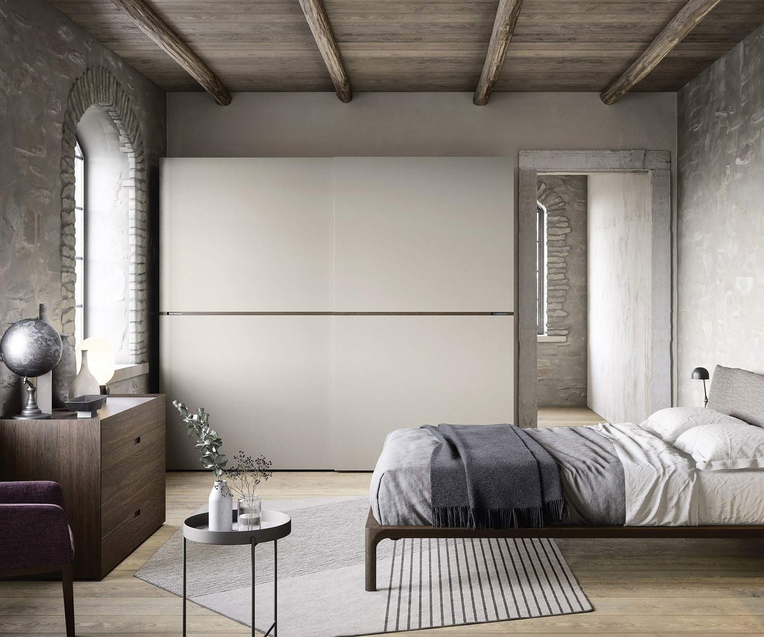 Novamobili Middle Armoire avec portes coulissantes minimal modern luxury