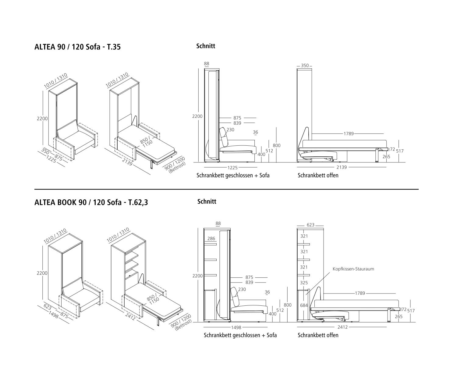 Clei Lits escamotables Altea Book skizze2 Clei Lits escamotables Altea Book skizze2