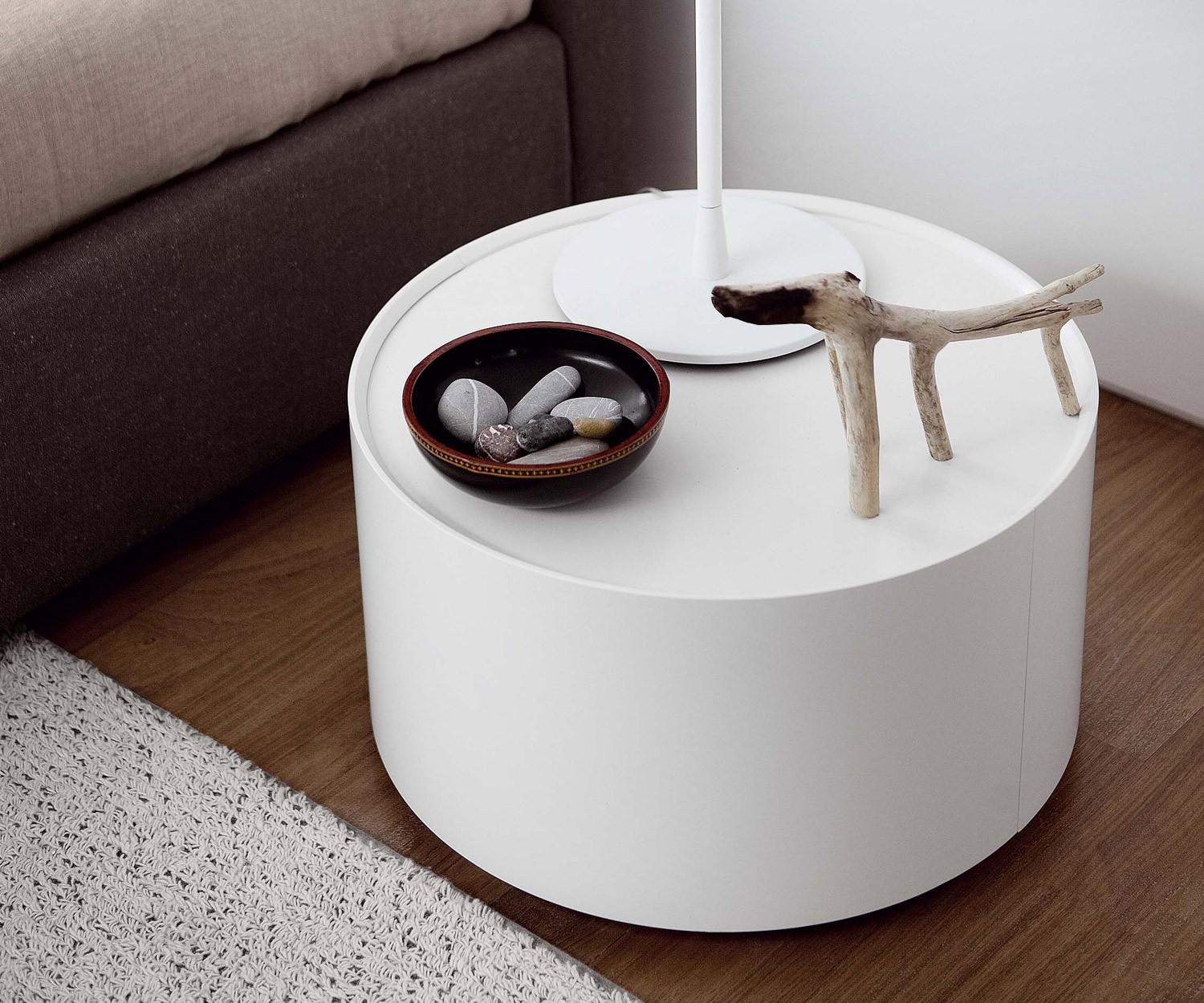 Tendances chambre &agrave; coucher table de chevet ronde avec tiroir