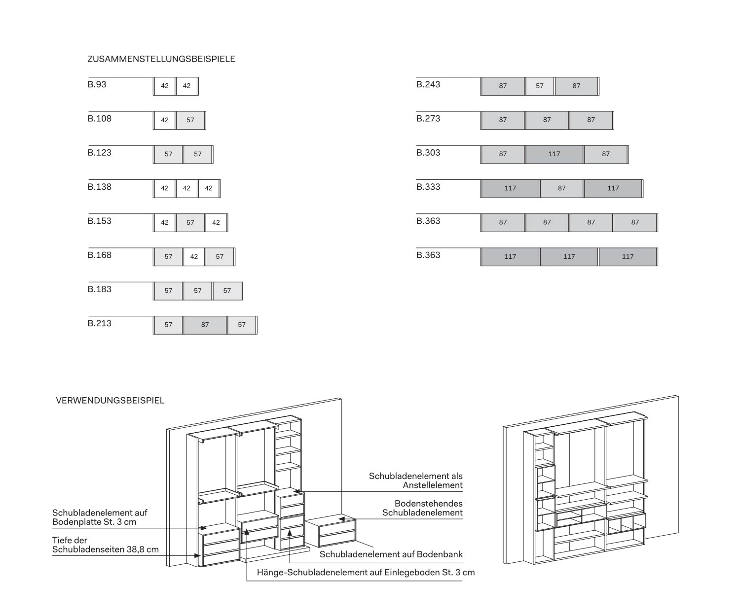 Novamobili Armoire design accessible Esquisse Dimensions Dessin Tailles