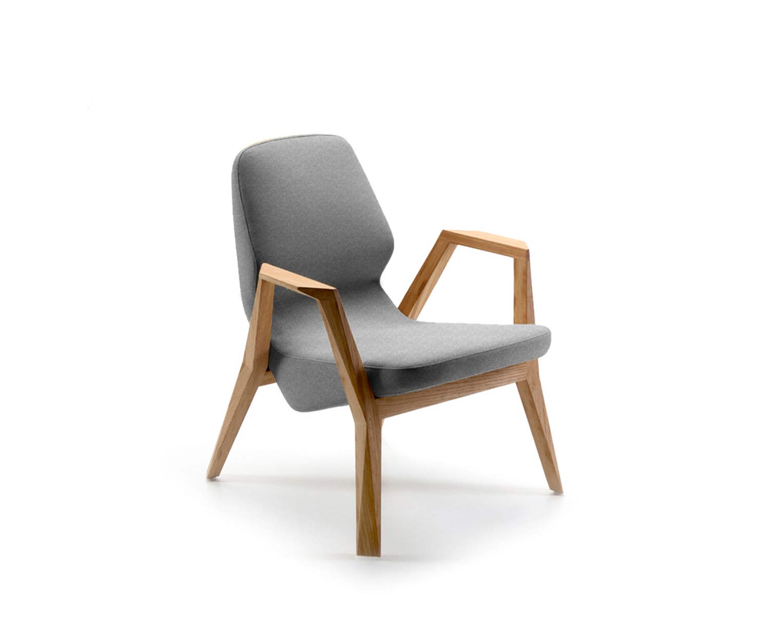Exclusif Prostoria Fauteuil design Oblique avec accoudoirs massifs Exclusif Prostoria Fauteuil design Oblique avec accoudoirs massifs