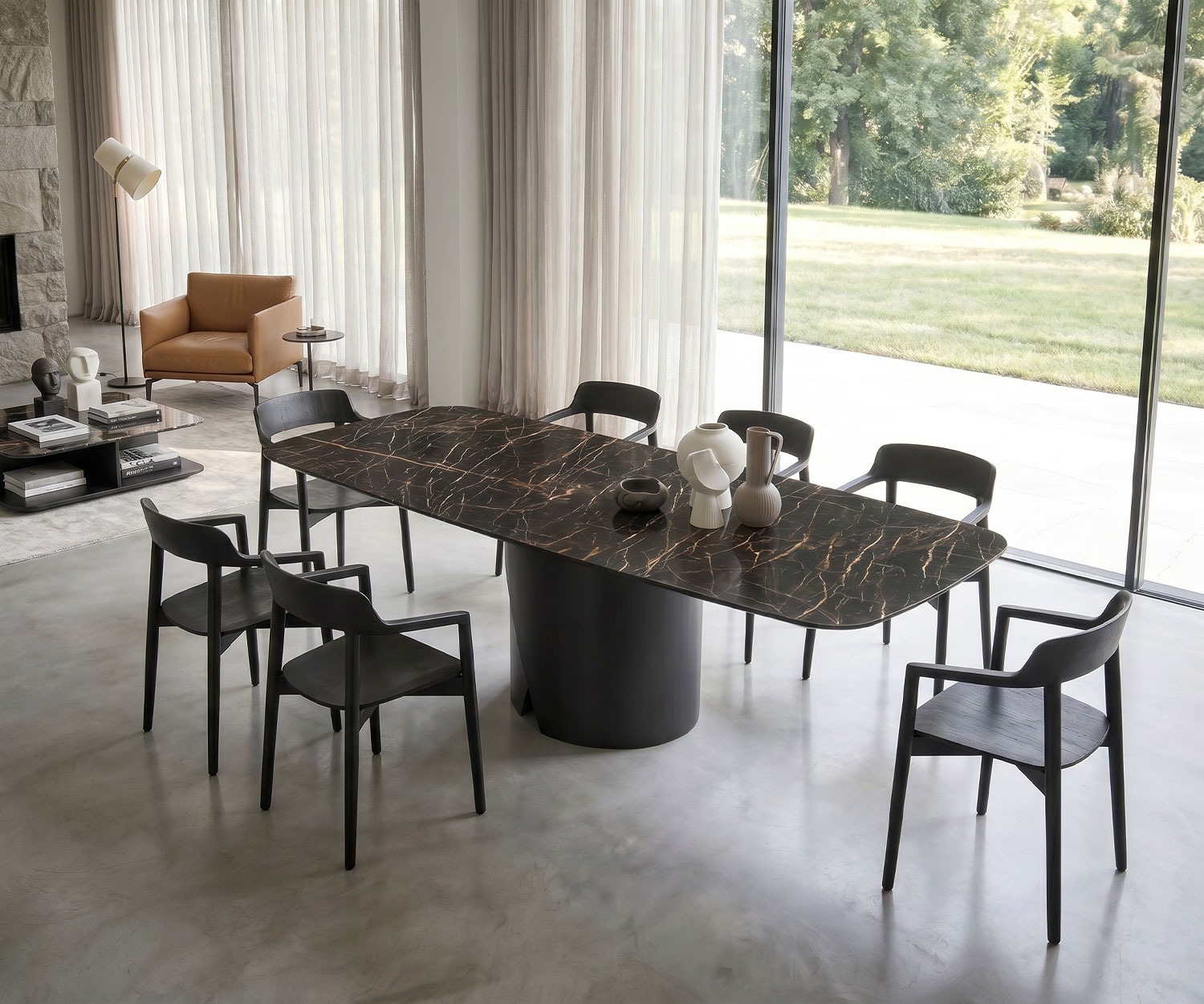 Livitalia Table à manger en céramique Plug
