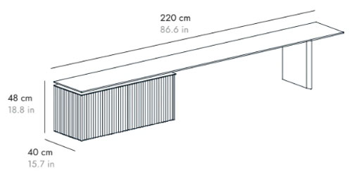 B 220 cm 2 Türen