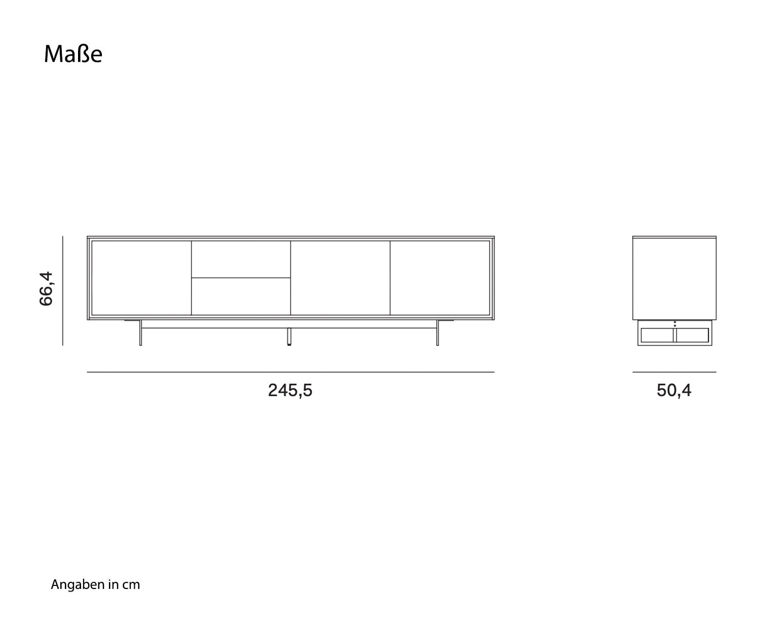 Novamobili Sideboard Schatten 4 Dimensions Esquisses 