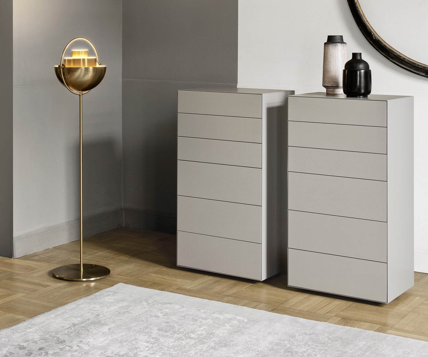 Exclusif Livitalia Commode haute Ecletto 6 tiroirs sans poignées