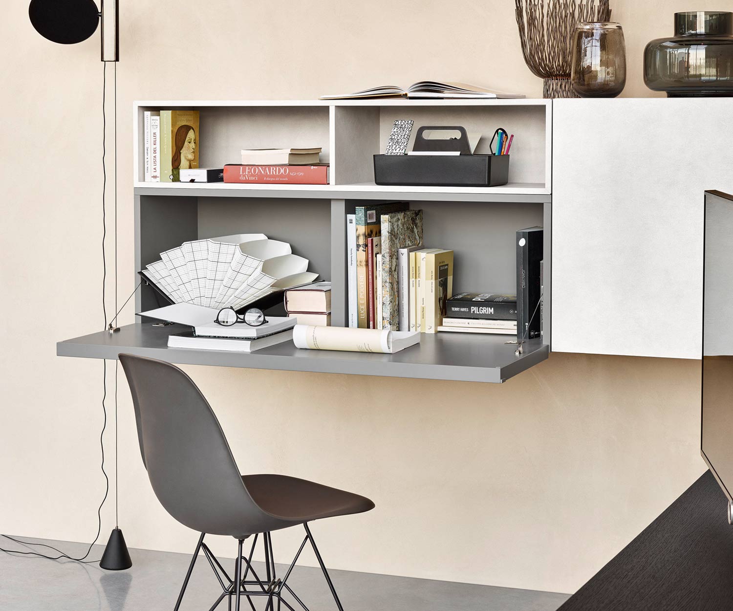 Exclusif Livitalia Armoire suspendue design Cartesio avec bureau Exclusif Livitalia Armoire suspendue design Cartesio avec bureau
