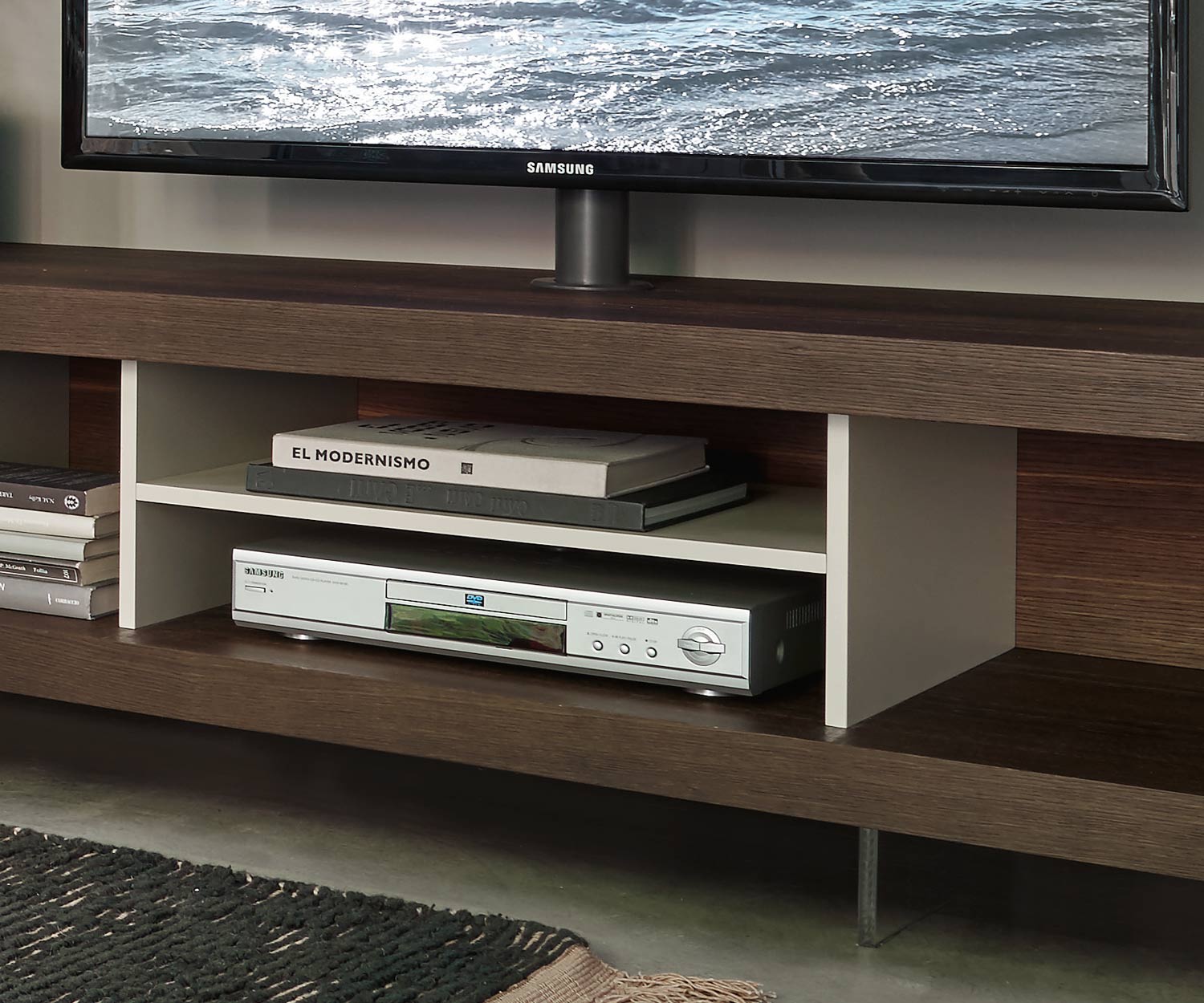 LIvitalia Open Design Design Lowboard moderne en détail Étagère ouverte pour appareils Hifi