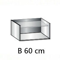 L 60 cm / H 30 cm / P 24,5 cm Tablette avec rangement
