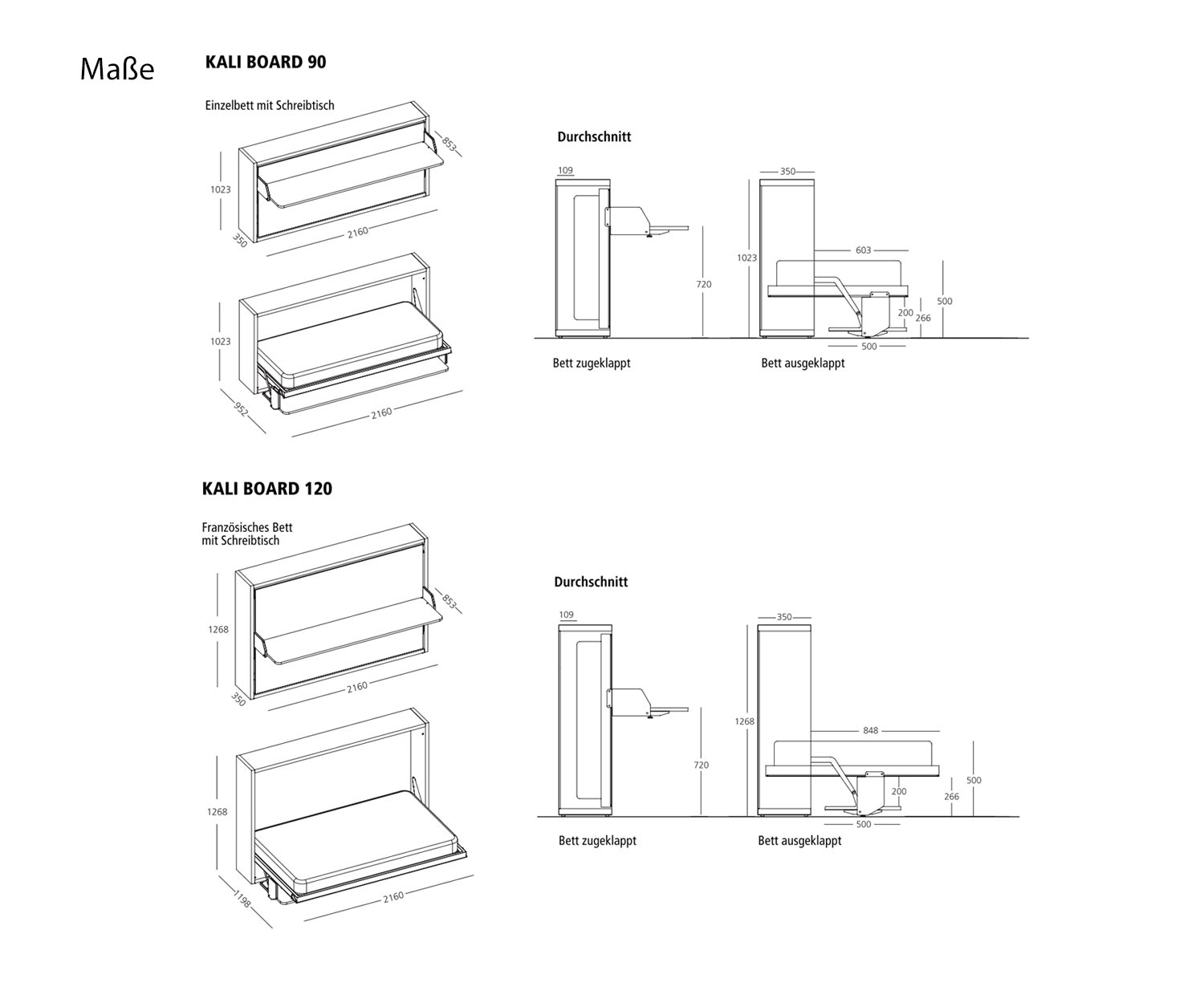 Clei Kali 90/120 Planche Croquis Dimensions Tailles