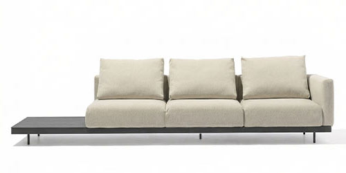3er Sofamodul mit integriertem Tisch rechts offen (361 x 67 x 93 cm)