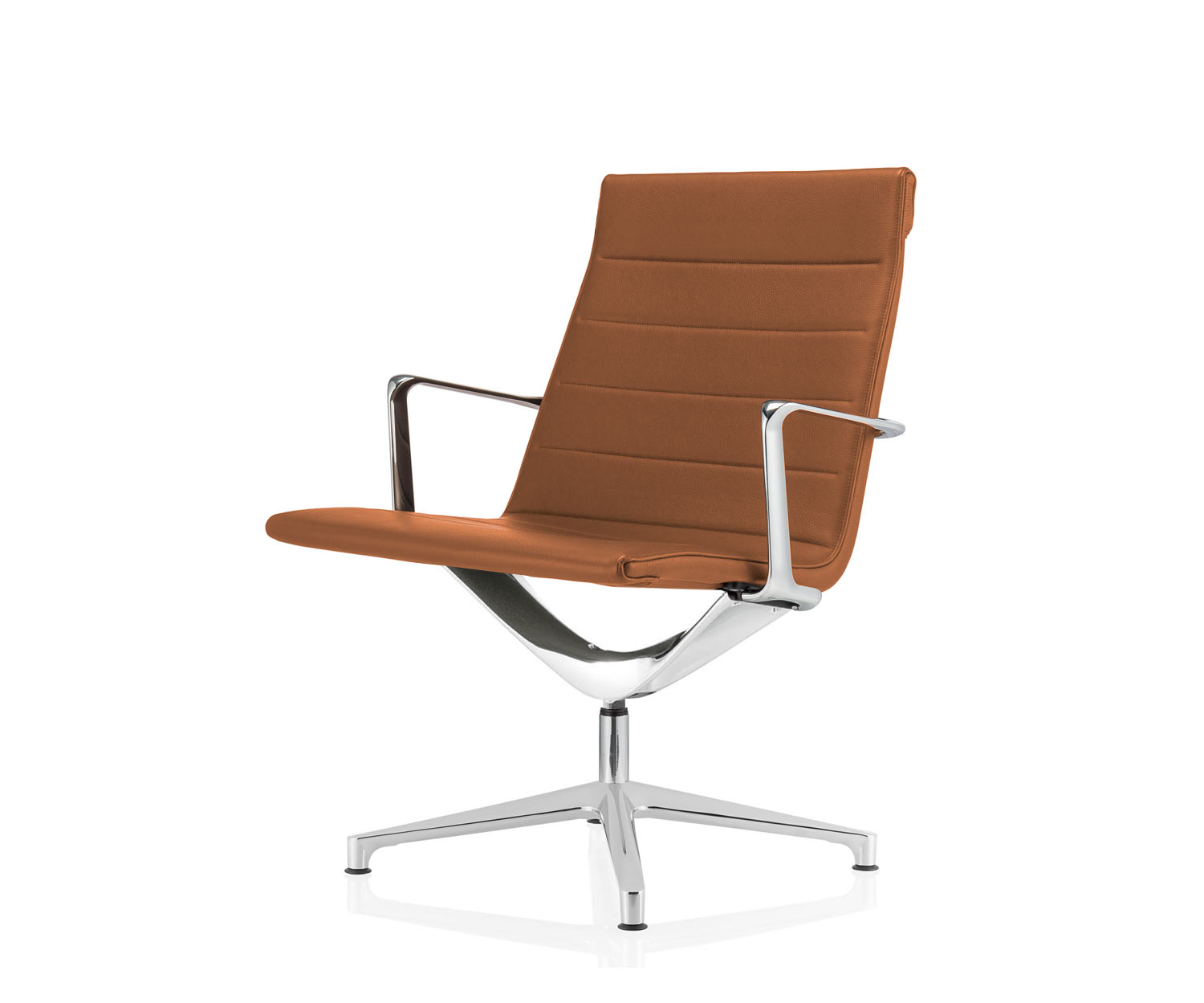 Moderne ICF Valea Lounge Chaise pivotante Aluminium Cuir Tobacco Moderne ICF Valea Lounge Chaise pivotante Aluminium Cuir Tobacco