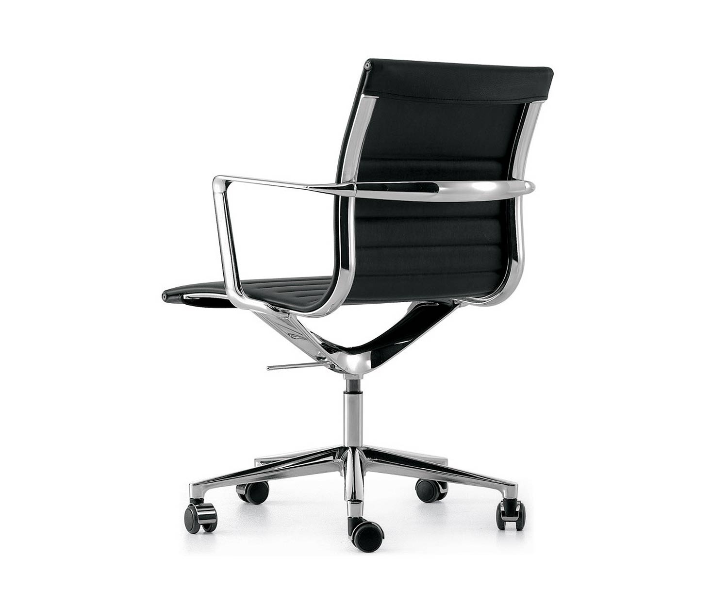 Exclusif ICF Una Management Chaise de bureau design en cuir noir Exclusif ICF Una Management Chaise de bureau design en cuir noir