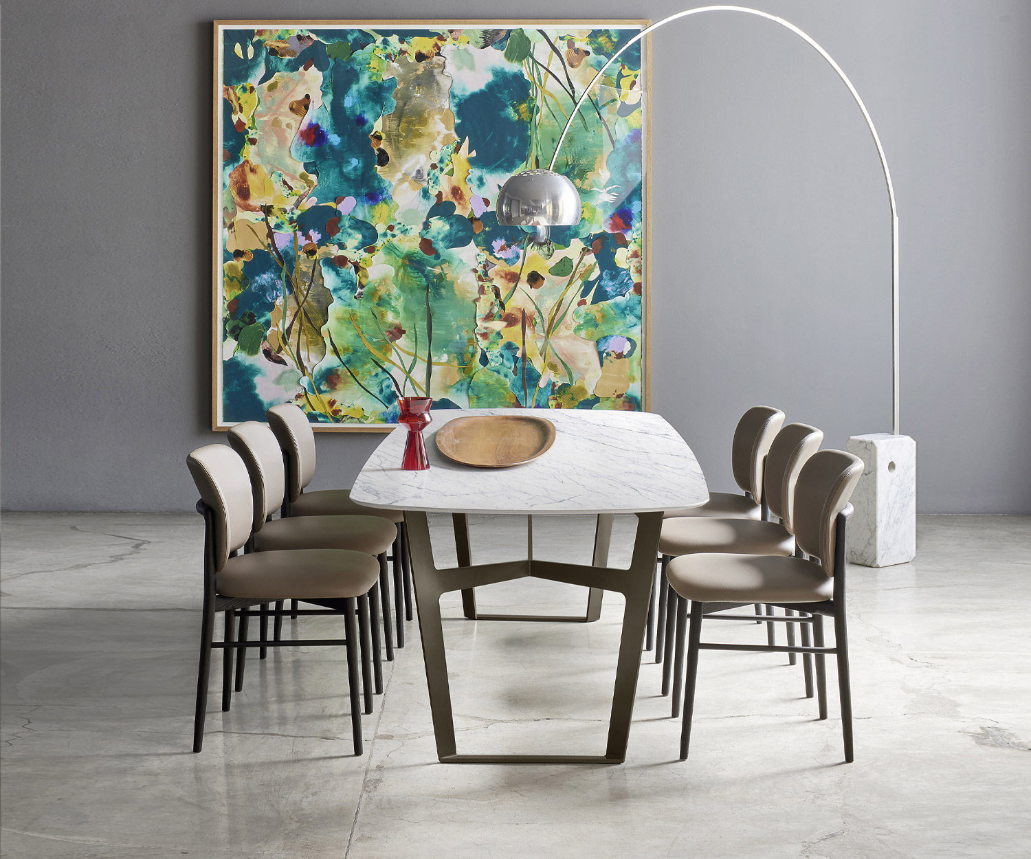 Moderne Livitalia Chaise de salle à manger design Alice à grande table châssis en bois