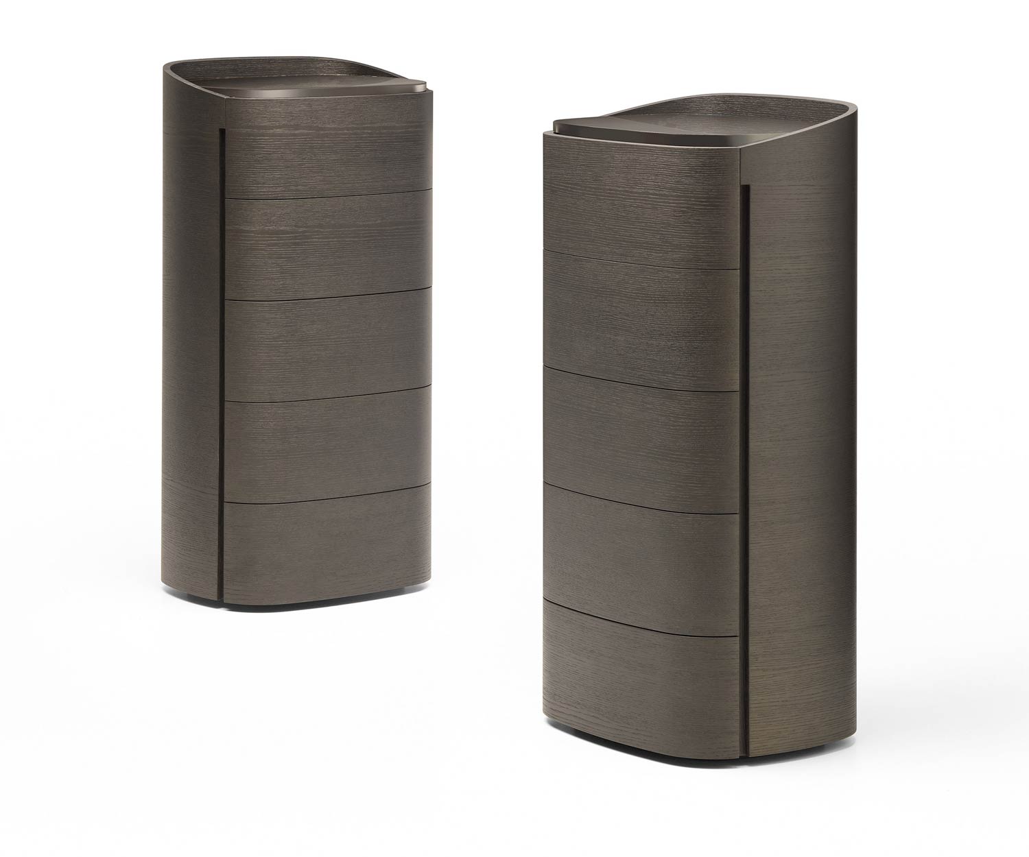 Livitalia Round Design Commode haute en chêne gris