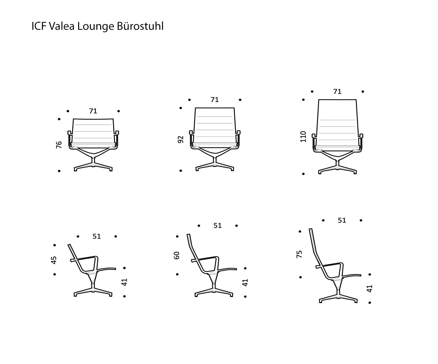 Valea Chaise de bureau pivotante pour conférences Taille Dimensions Esquisses Tailles Valea Chaise de bureau pivotante pour conférences Taille Dimensions Esquisses Tailles