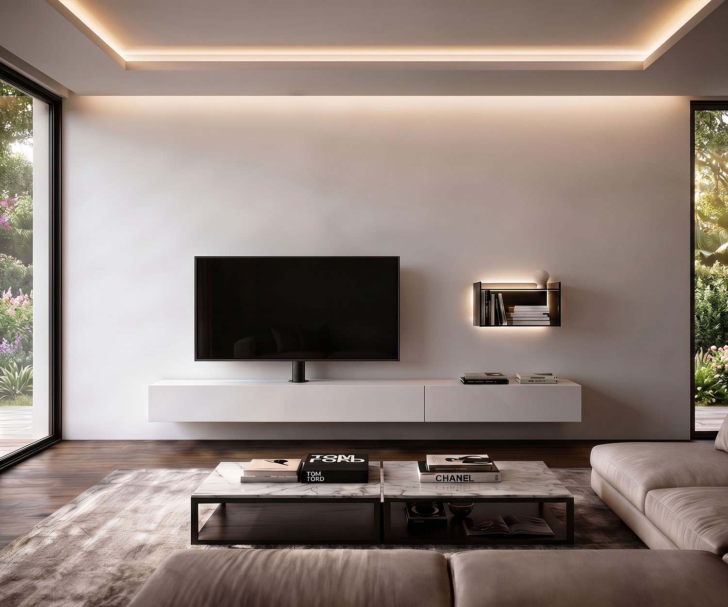 Meuble bas Livitalia Vesa avec support TV
