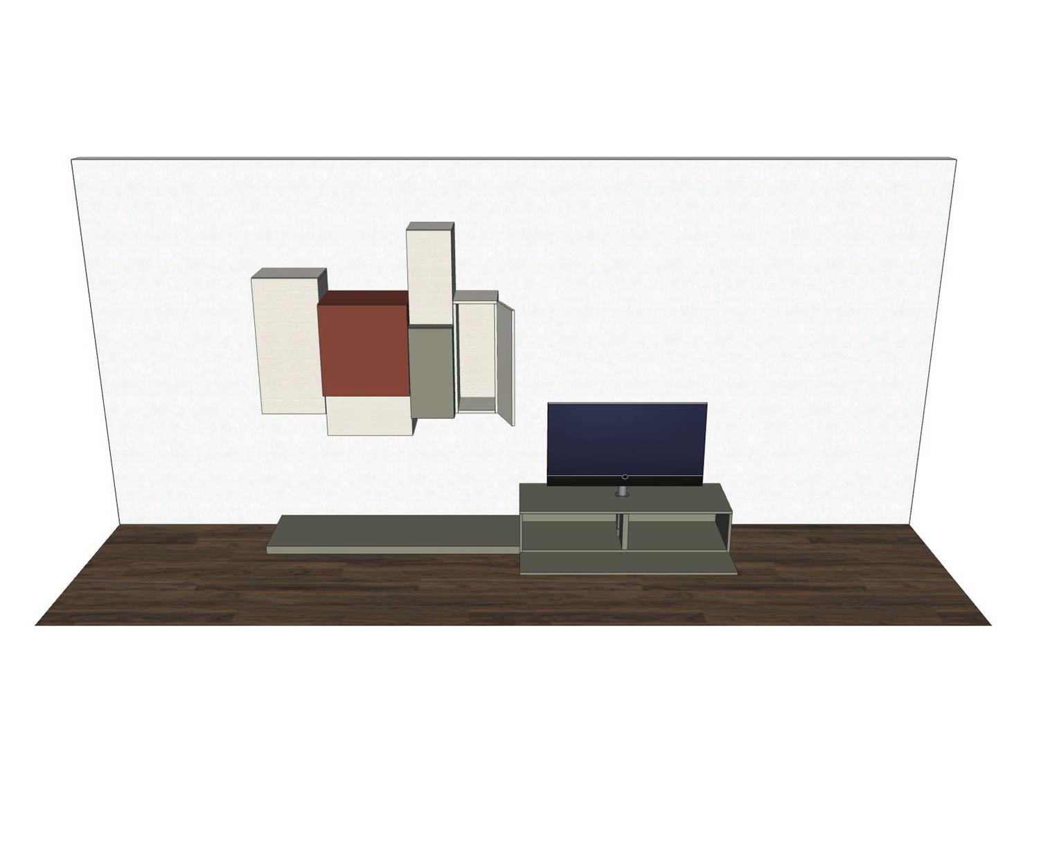 Livitalia Meuble-paroi design C49 avec éléments ouverts en couleur Livitalia Meuble-paroi design C49 avec éléments ouverts en couleur