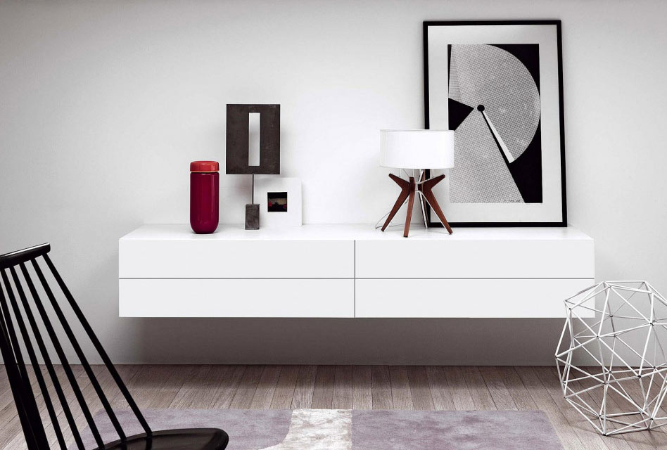 Commode suspendue Easy à 4 tiroirs